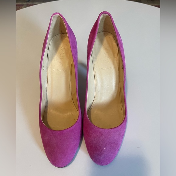 J. Crew Pink Suede Stiletto Heels - Picture 2 of 9